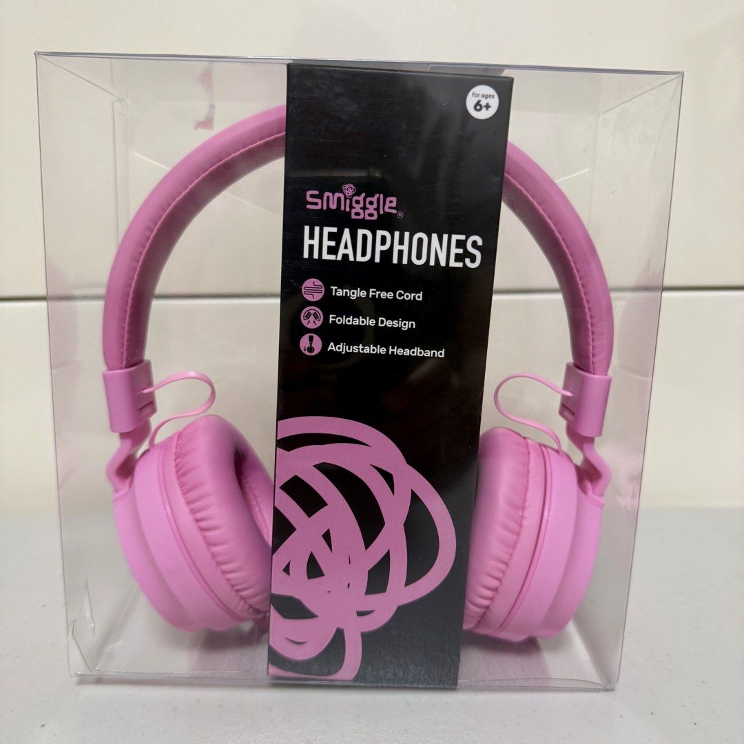 Smiggle Headphones - Pink (Category: Headphones & Headsets) located in Manila. Submitted by tataytektok (Listing ID 1436418177, Image 1). Description: - Authentic, brand new - Smiggle headphones, ideal for kids aged 6+. - Tangle-free cord for hassle-free use. - Foldable design for easy storage and portability. - Adjustable headband ensures a comfortable fit. - Speaker size: 40mm - Frequency response: 20Hz-20kHz - Impedance: 32 ohm - Cable length: