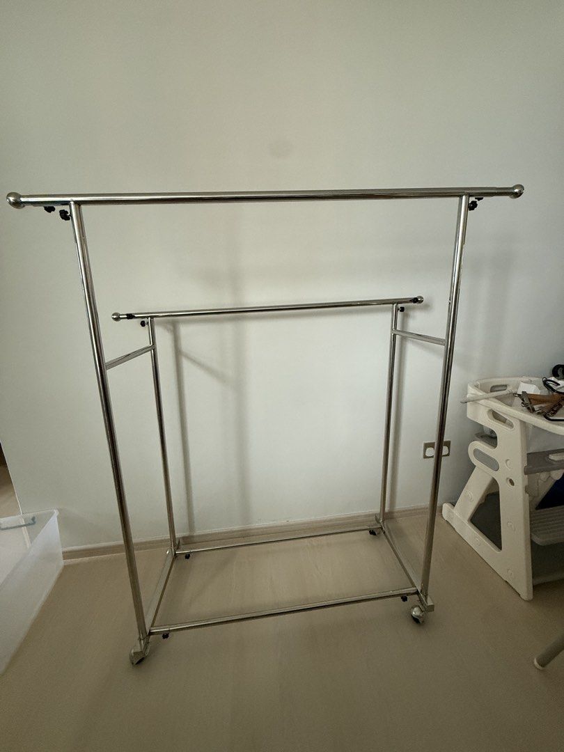 Stainless Steel Double-Rod Clothing Rack