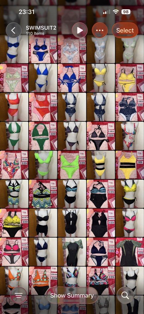 SWIMSUIT BUNDLE (15/30/50 pcs assorted sizes individual pouch) (Category: Bikinis & Swimsuits) located in Quezon City. Submitted by frannecess (Listing ID 1436442799, Image 2). Description: SWIMSUIT BUNDLE 15 pcs ~ ₱ 1,000 30 pcs ~ ₱ 2,000 50 pcs ~ ₱ 3,000 Assorted sizes Assorted designs Mixed one piece & two piece With Individual pouch ❌NO CHOOSING❌ Free Shipping within Quezon City Loc: Pasong Tamo Quezon City.