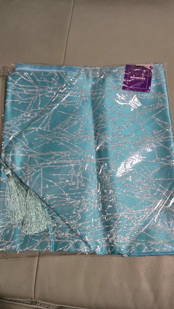 Teal Table Runner with Silver Detailing - 2mtr