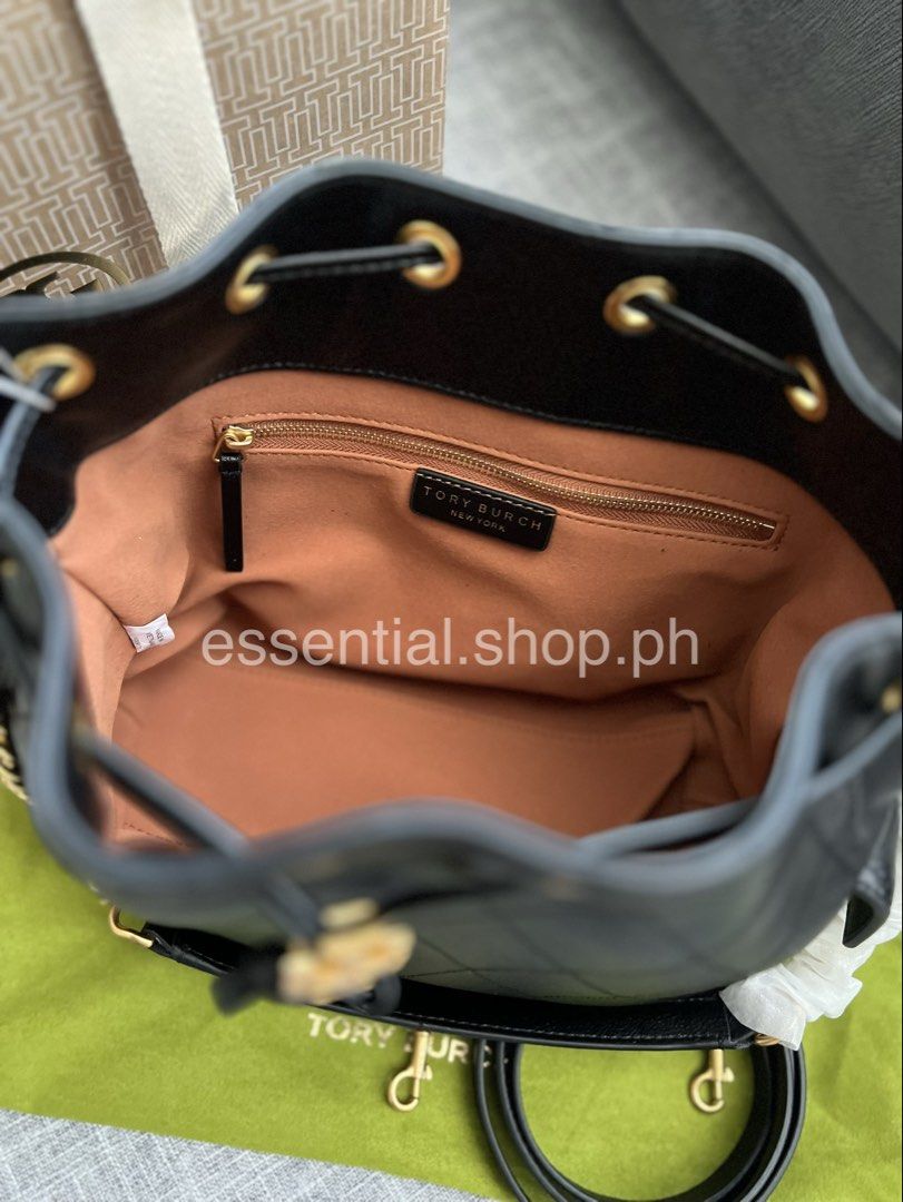 Tory Burch Charlie Quilted Drawstring Shoulder Bag Black (Category: Luxury Bags & Wallets) located in Manila. Submitted by essential.shop.ph (Listing ID 1436405517, Image 3). Description: FOR PRE-ORDER! 1-2 weeks ETA AUTHENTIC with ACTUAL PICTURES POSTED Tory Burch Charlie Quilted Drawstring Shoulder Bag in Black Soft pebbled leather Microfiber lining Interior zip pocket 2 side pockets with magnetic closure Includes dust bag, tag and paper bag. A