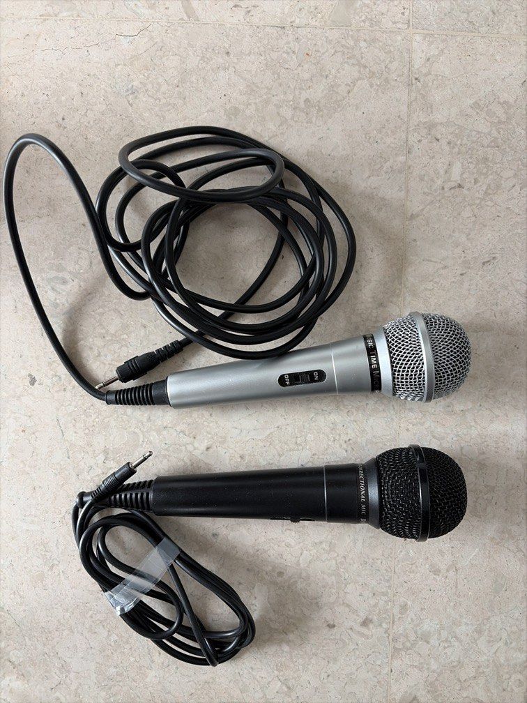 Two wired microphones