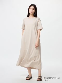 Uniqlo Linen Blend Shirring Dress, Women's Fashion, Dresses & Sets, Dresses  on Carousell