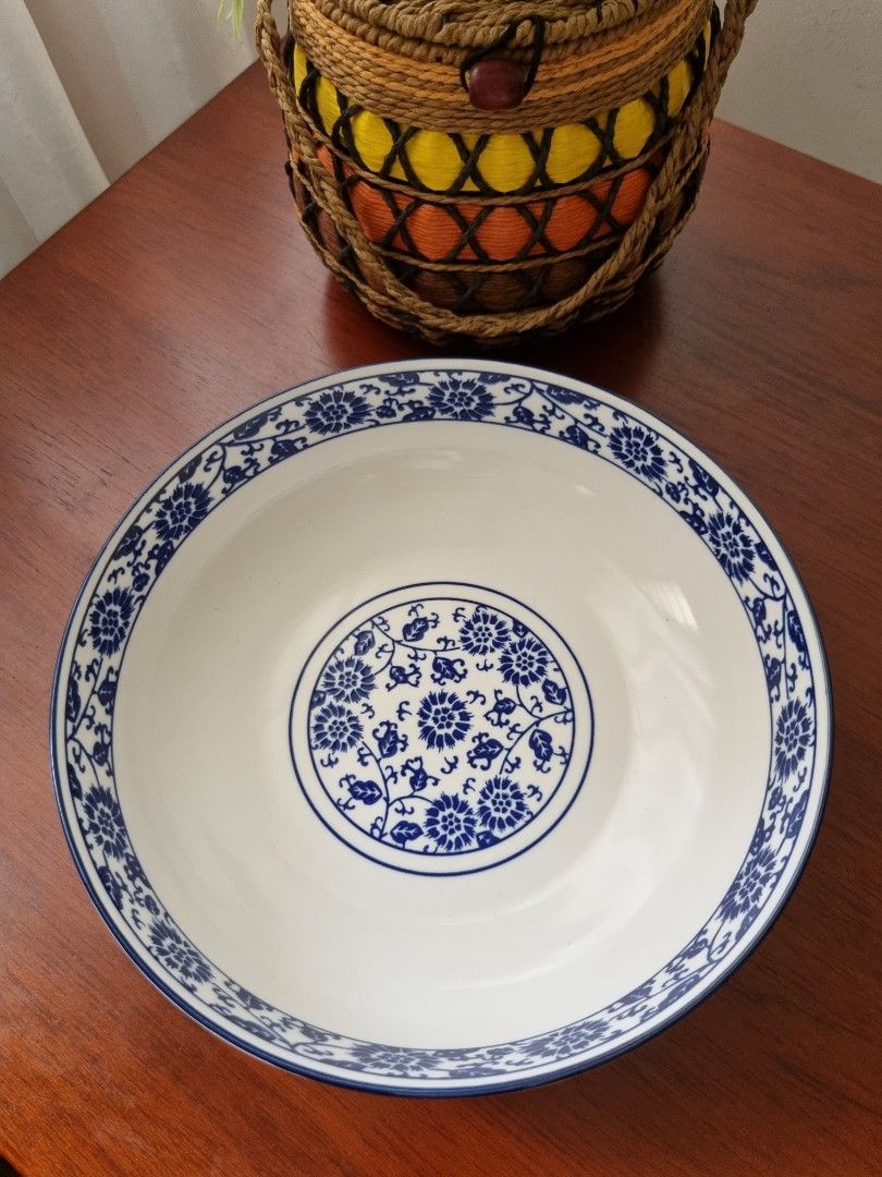 Vintage Blue and White Ceramic Bowl