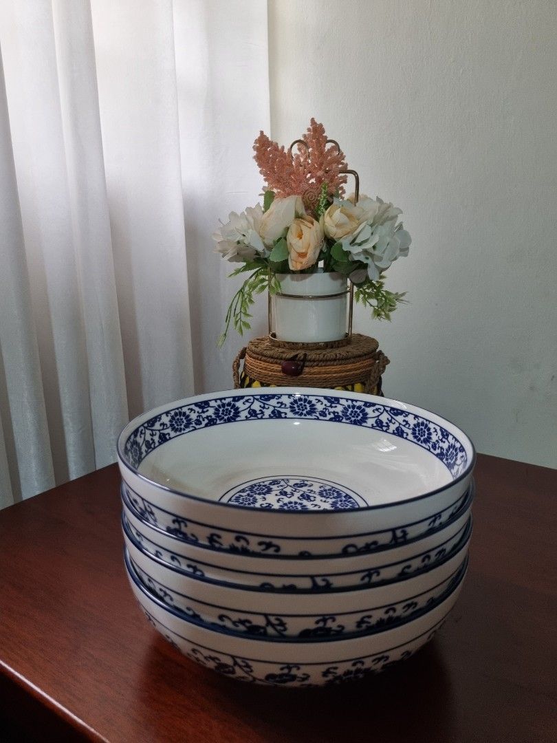 Vintage Blue and White Ceramic Bowl446638866175764485