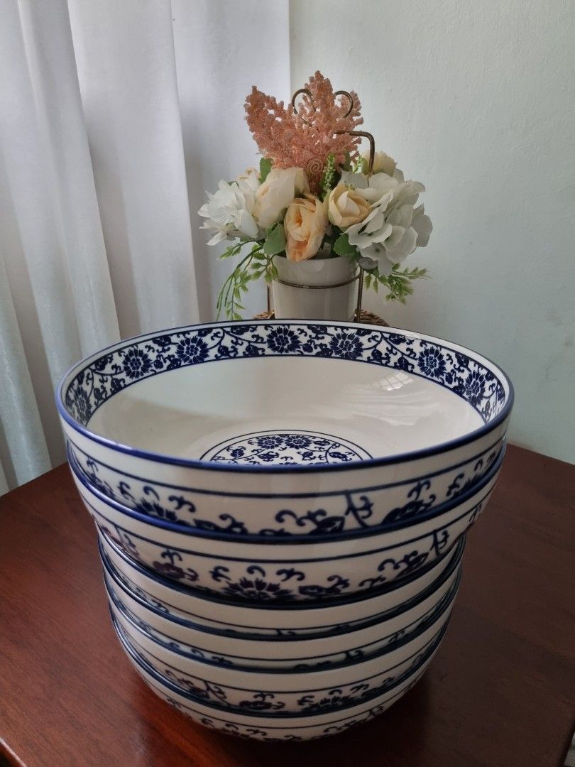 Vintage Blue and White Ceramic Bowl446638866175764489