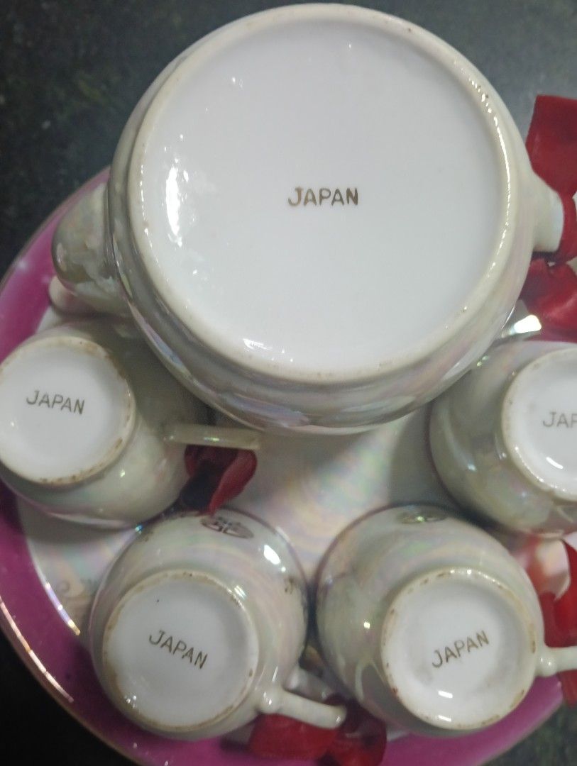 Vintage Japanese Tea Set with Teapot and Cups446875879280496642