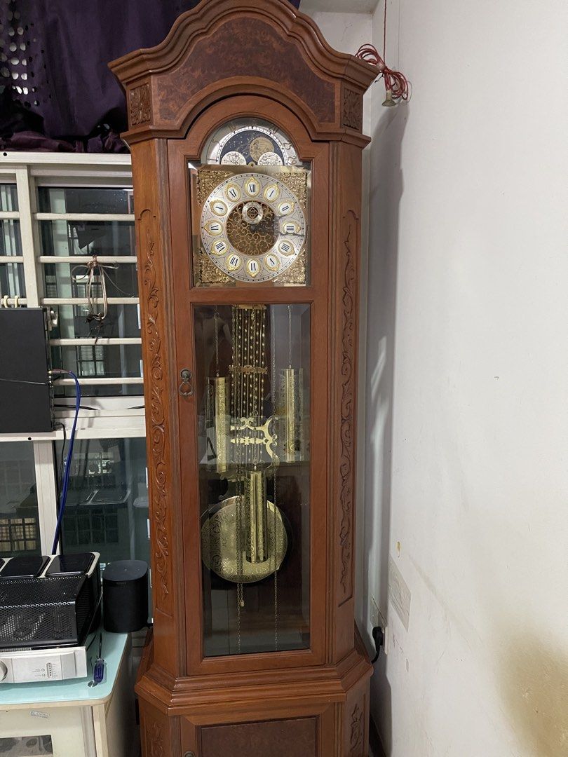 Vintage Wooden Grandfather Clock