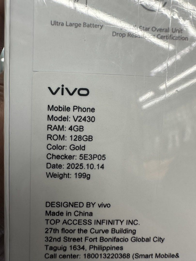 VIVO Y04 4/128GB (Category: Vivo) located in Manila. Submitted by alinortaut09995 (Listing ID 1436352881, Image 3). Description: 📱 VIVO Y04 (4GB/128GB) – BRANDNEW SEALED 📱 ✅ Brandnew & sealed ✅ Openline (NTC Variant) ✅ 1 Year Warranty sa Vivo Service Center ✅ Complete & original 💰 Selling Price: ₱6500 🔄 Open for swap Pwede sa lower unit + cash (depende sa unit) 📍 May physical store kami: Greenhills Mall, 2nd Floor 📌 Stall: W-6 📩 PM lang sa