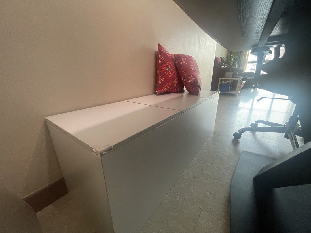 White Storage Bench