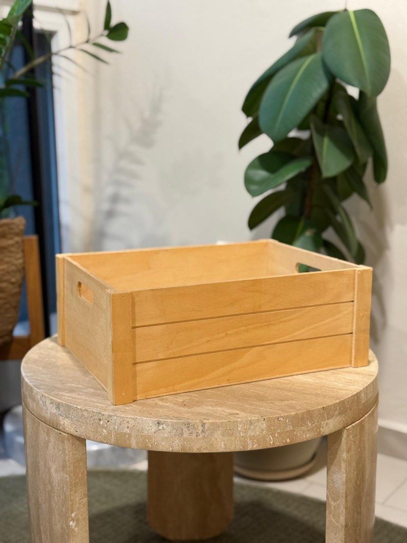 Wooden Storage Crate with Handles / organiser/ storage