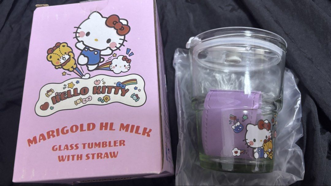 WTT Hello Kitty Marigold Glass Tumbler with Straw