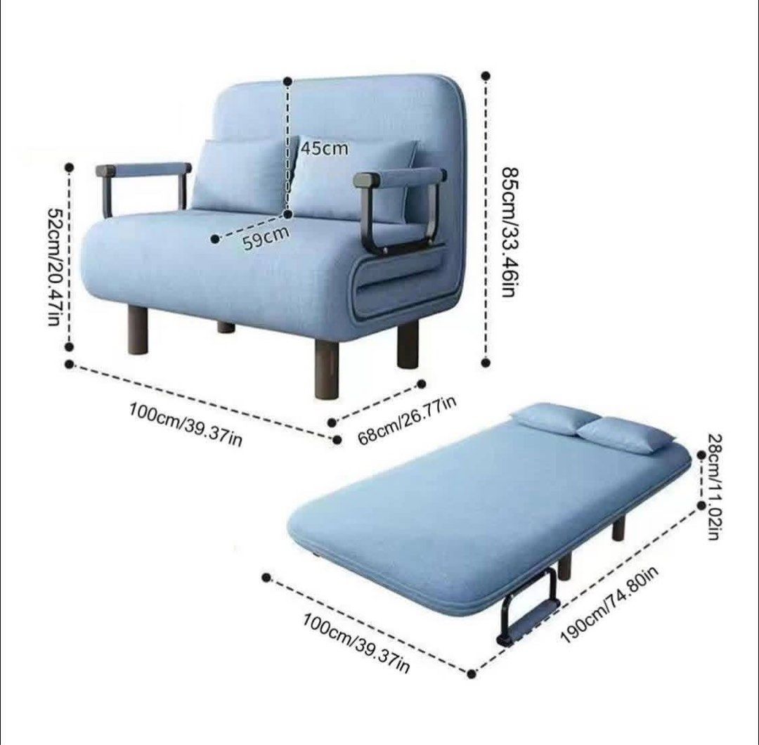 3 in 1 Double Reclining Sofa Bed/ Chair (Category: Bed Frames & Mattresses) located in Manila. Submitted by carlmark06 (Listing ID 1436526978, Image 2). Description: 3 in 1 Double Reclining Sofa Bed/ Chair ₱3,850 before now ₱3,000 Size: 60x190cm ₱4,850before !now ₱3,500Size:80x190cm ₱6,850 before now ₱4,500 Size:120x190cm color: grey , blue, khaki, green Reclining Sofa Chair 3 in 1 Sofa Bed Chair Comfortable Cushion Elegant and Comfortable for Ho