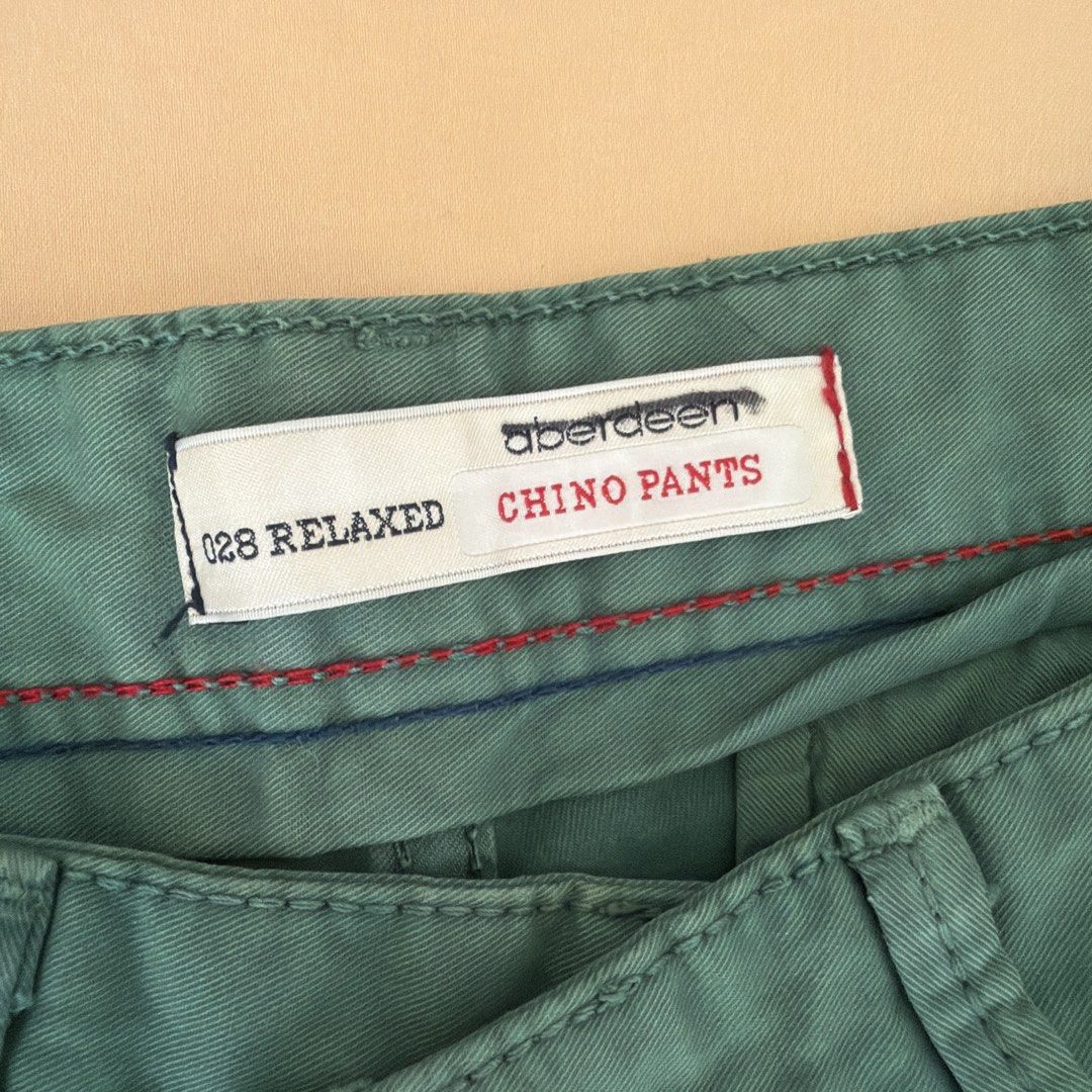 Aberdeen 028 Relaxed Chino Pants (Category: Chinos) located in Taguig. Submitted by charmedandcollected (Listing ID 1436535016, Image 2). Description: - Aberdeen 028 Relaxed Chino Pants - Teal green color - Relaxed fit - Chino style - Button and zipper closure - Front and back pockets - Durable cotton blend material.