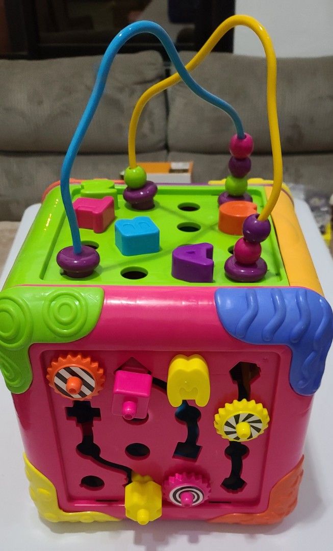 Activity Cube - Educational Toy (Category: Infant Playtime) located in Manila. Submitted by buzzerbidder (Listing ID 1436633921, Image 1). Description: Multi Activity Cube (Sensory toy) 14×14×14 inches Can also be used as toy storage As is where is..