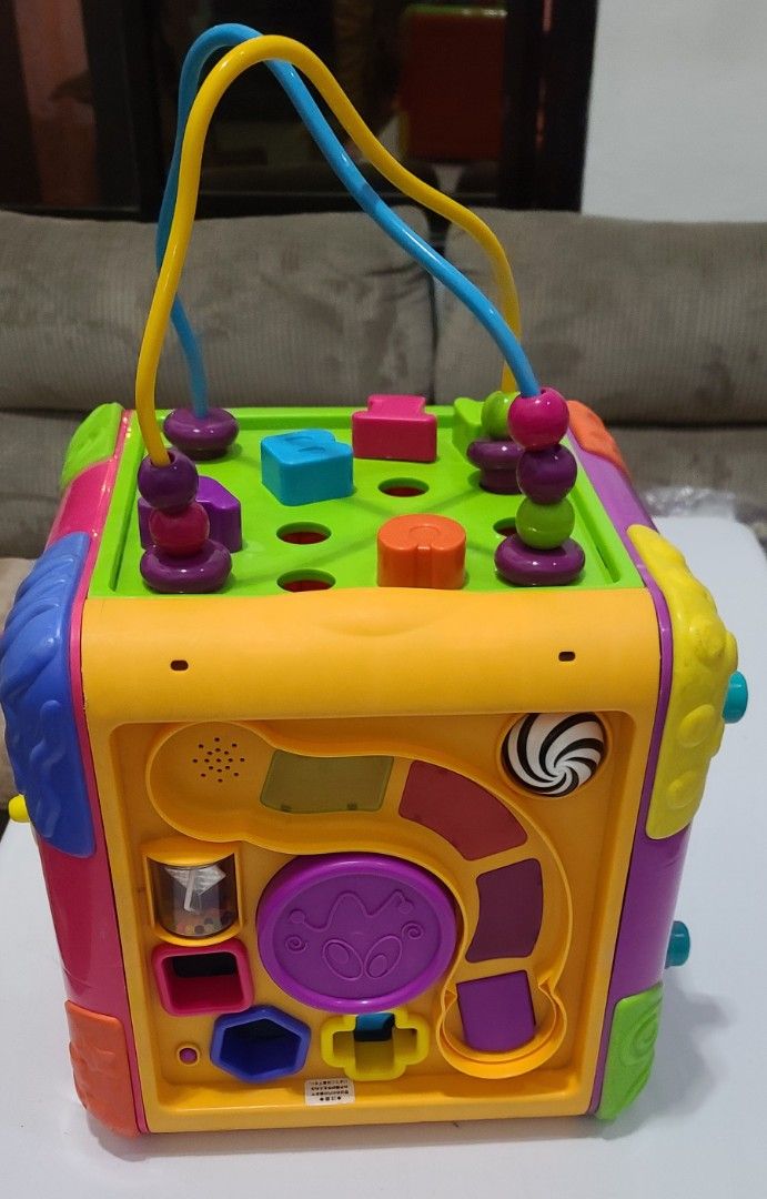 Activity Cube - Educational Toy (Category: Infant Playtime) located in Manila. Submitted by buzzerbidder (Listing ID 1436633921, Image 2). Description: Multi Activity Cube (Sensory toy) 14×14×14 inches Can also be used as toy storage As is where is..