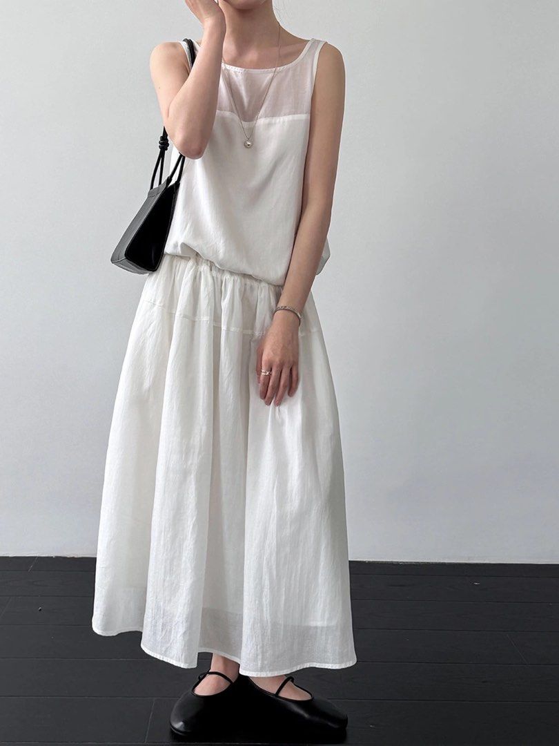 Airy Dropped-Waist Maxi Dress, Women's Fashion, Dresses & Sets, Dresses on  Carousell