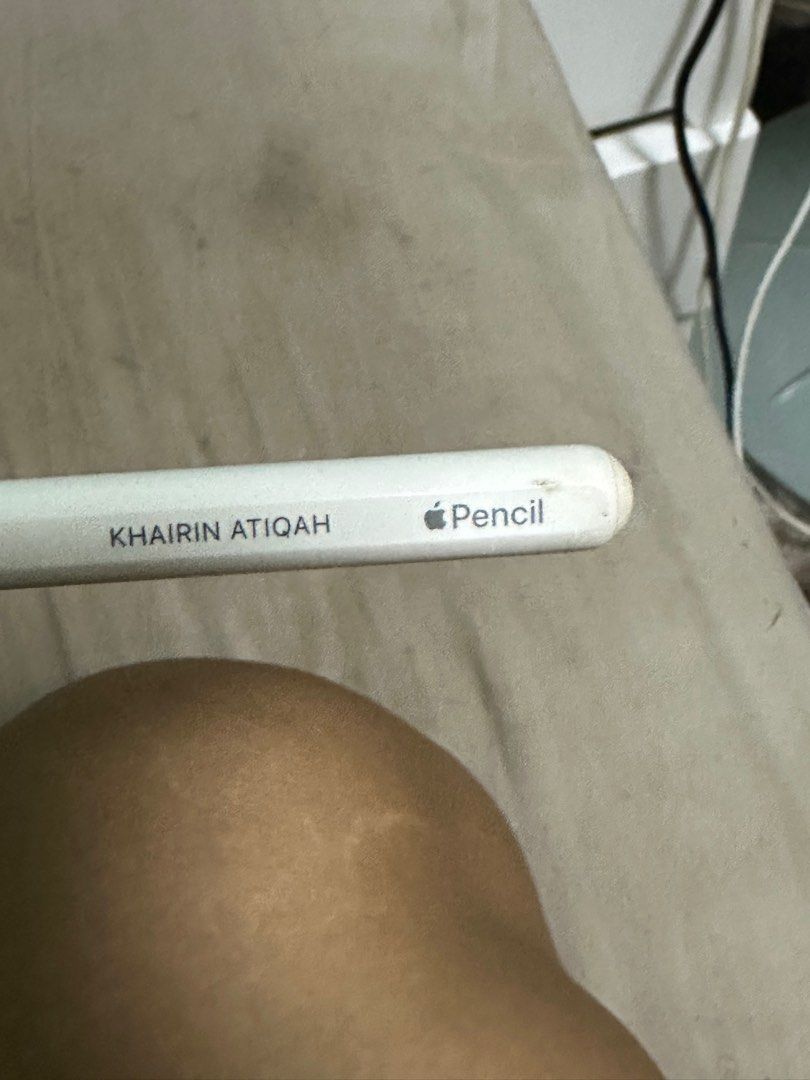 Apple Pencil (Category: Other Mobile & Gadget Accessories) located in Singapore. Submitted by snsbylya (Listing ID 1436614607, Image 3). Description: Apple Pencil from my IPad I sold my IPad so I don’t need it anymore Has my name on it but you can cover it any way you want .