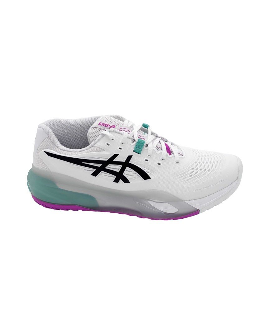 ASICS Gel Resolution X Wide Men Tennis Shoes (White/Aurora Green) (Category: Sneakers) located in Singapore. Submitted by superasports (Listing ID 1433508057, Image 1). Description: In White/Aurora Green Can also be used for other racket sports such as Pickleball, Padel Available in US 9 ASICS Retail Store is selling at $229 Earn reward points for every dollar spent with us. Accumulated reward points can be used to redeem store vouchers. Self col