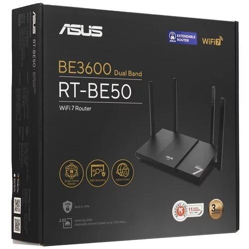 Asus RT-BE50 WiFi 7 BE3600 Dual-Band Router, Computers & Tech, Parts ...