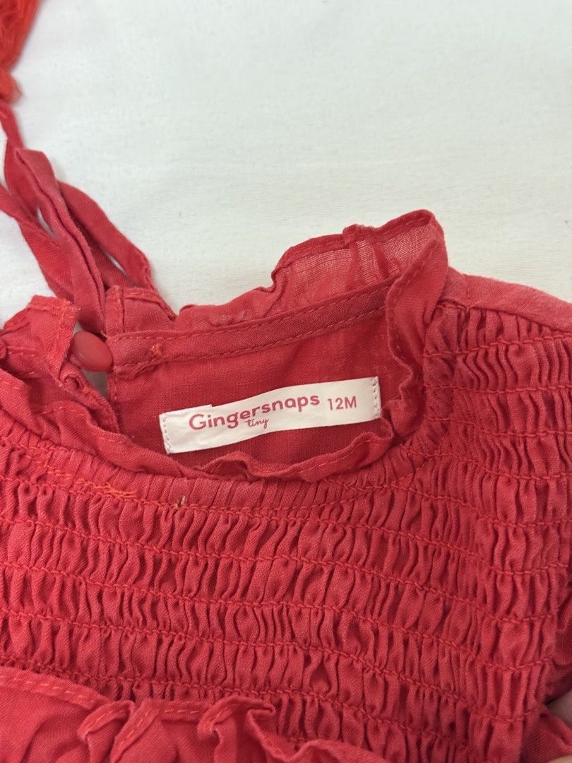 Baby Red Dress (Category: Babies & Kids Fashion) located in Makati City. Submitted by koomigal (Listing ID 1436590246, Image 2). Description: Like new. No issue. Brand: gingersnaps.