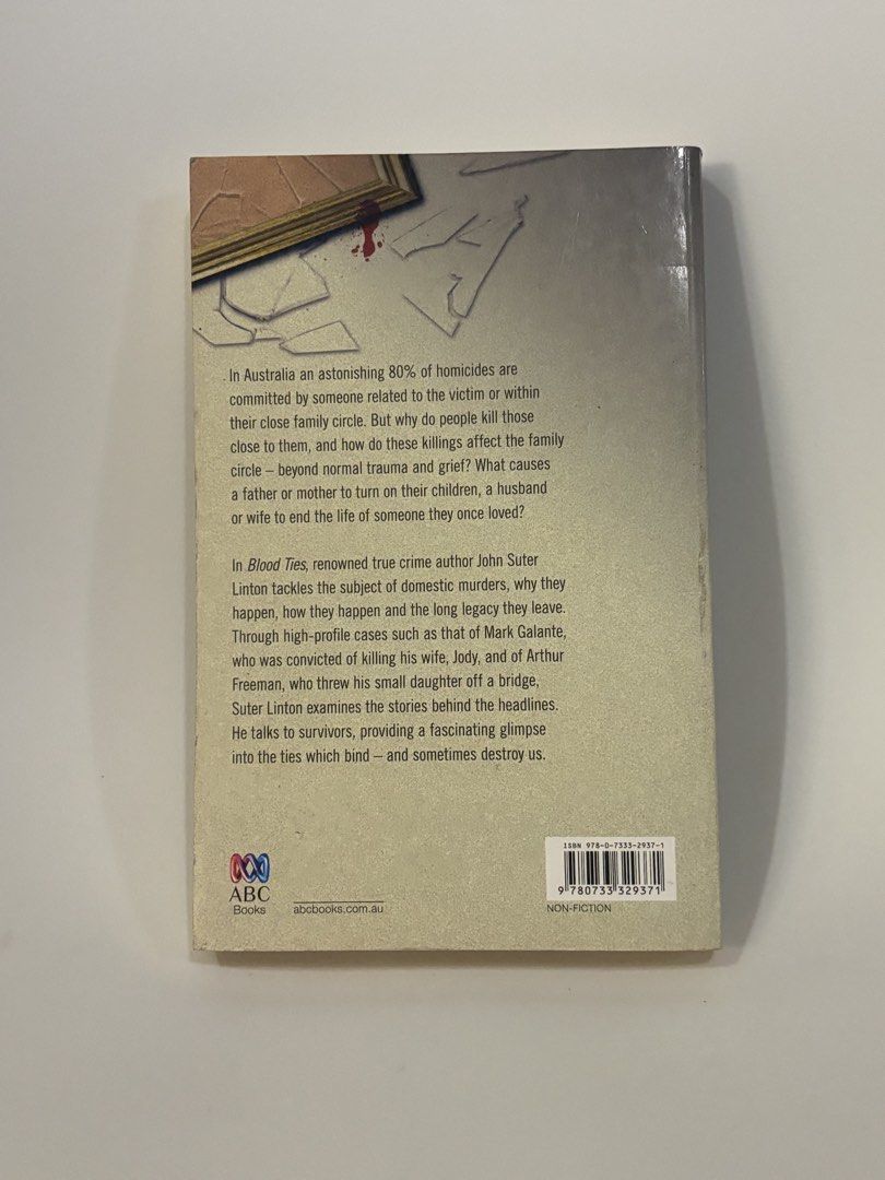 Blood Ties by John Suter Linton (Category: Storybooks) located in Quezon City. Submitted by claycapsule (Listing ID 1436581185, Image 2). Description: Title: Blood Ties by John Suter Linton ⭐️3.73 on Goodreads - Explores domestic murders - Cover: Paperbound - Book Condition: Good - Text: Clear and readable Rfs: decluttering Location: SJDM, Bulacan MOP: Gcash/GoTyme Lalamove/J&T (shouldered by buyer).