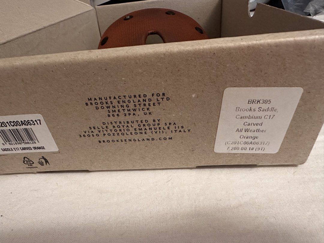 Brooks Cambium C17 Carved Orange (Category: Bicycles) located in Cagayan de Oro. Submitted by geistturm (Listing ID 1436521205, Image 3). Description: Like New Brooks Cambium C17 Carved Saddle in Orange Color Used three times, replaced with leather Brooks Comes with Box Price is fixed Shipping fee c/o buyer Can do LBC COD Meet up in CDO only.