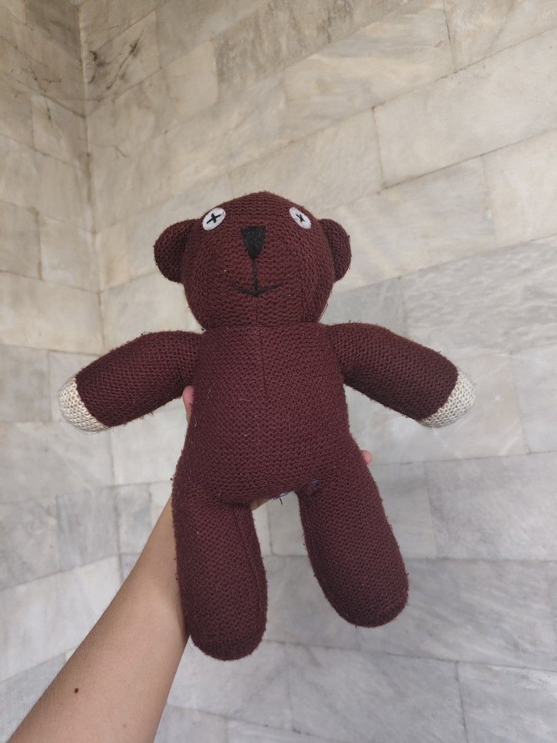 auth Mr. Bean's Teddy bear (Category: Plushies & Soft Toys) located in Bulacan. Submitted by angel.decluttersx (Listing ID 1436558915, Image 1). Description: orig brown knitted plush toy flaw: see photo above for the secured stitches.