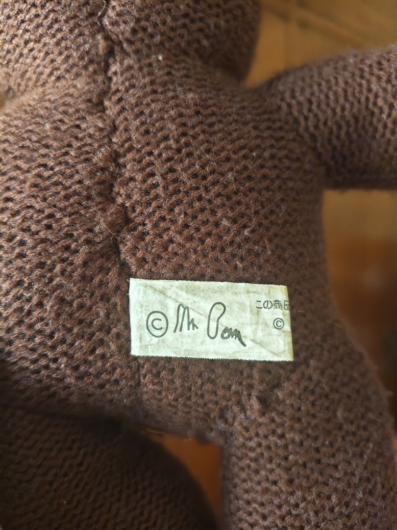 auth Mr. Bean's Teddy bear (Category: Plushies & Soft Toys) located in Bulacan. Submitted by angel.decluttersx (Listing ID 1436558915, Image 2). Description: orig brown knitted plush toy flaw: see photo above for the secured stitches.