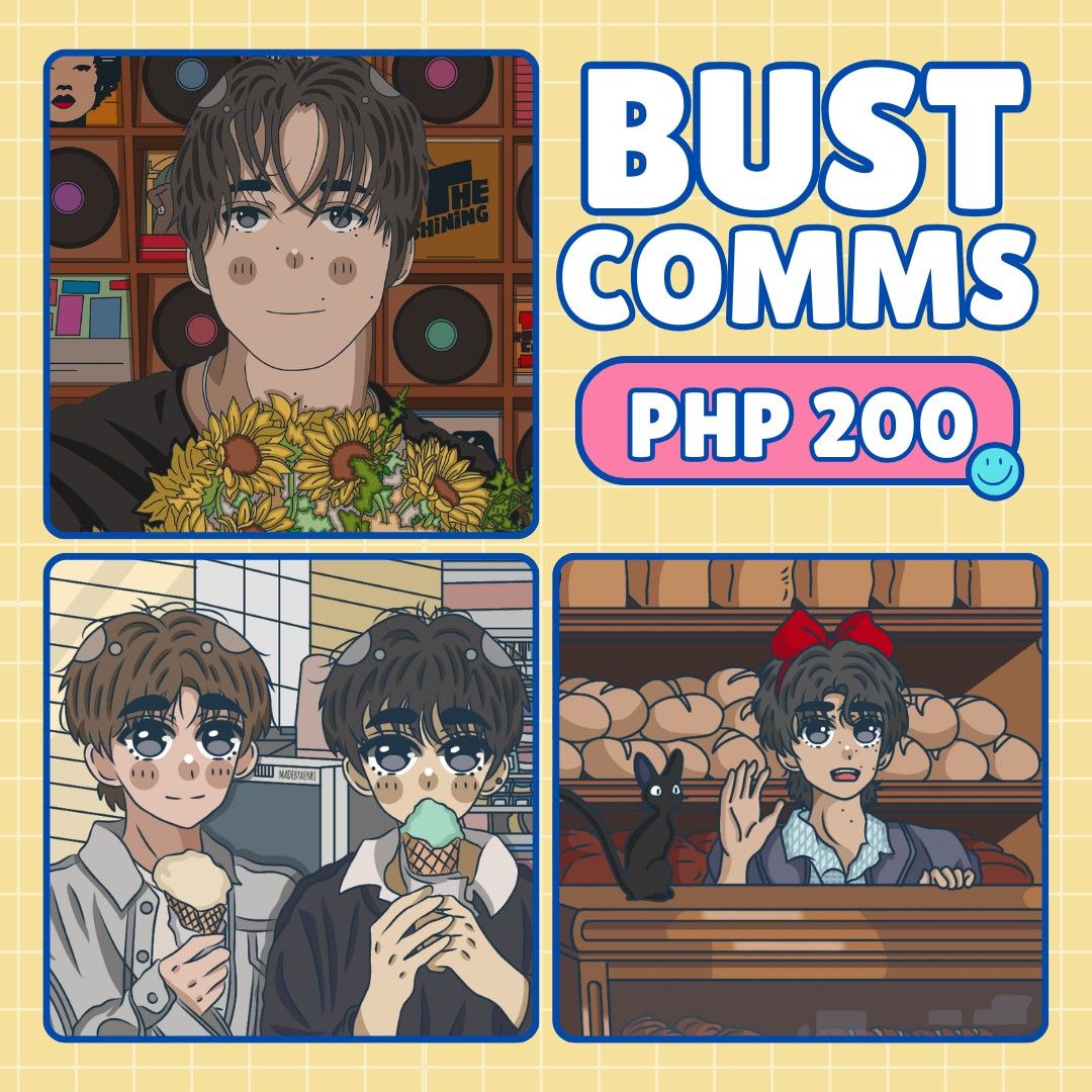 Bust Icon Commission (Category: Art & Prints) located in Manila. Submitted by aenoo_rii (Listing ID 1436481311, Image 1). Description: Hello! Thank you for your interest in my commission! 📌 COMMISSION PROCESS 📌 - Send me a message of your request (including photo/reference + details) - I will confirm if I accept the commission - Payment must be made before the commission starts 💰 PAYMENT 💰 - Full Payment upfront - MOP: Gcash/Maribank/Maya 📌 