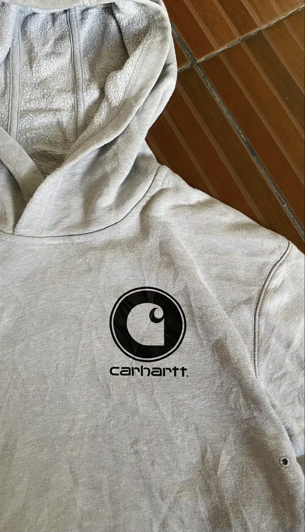 Carhartt Force Hoodie - Gray - Size L (Category: Hoodies) located in Manila. Submitted by allen3028 (Listing ID 1436634808, Image 3). Description: Carhartt Force Gray Hoodie Large on tag Measurements : - Width: 24” - Length: 29” Excellent Condition .
