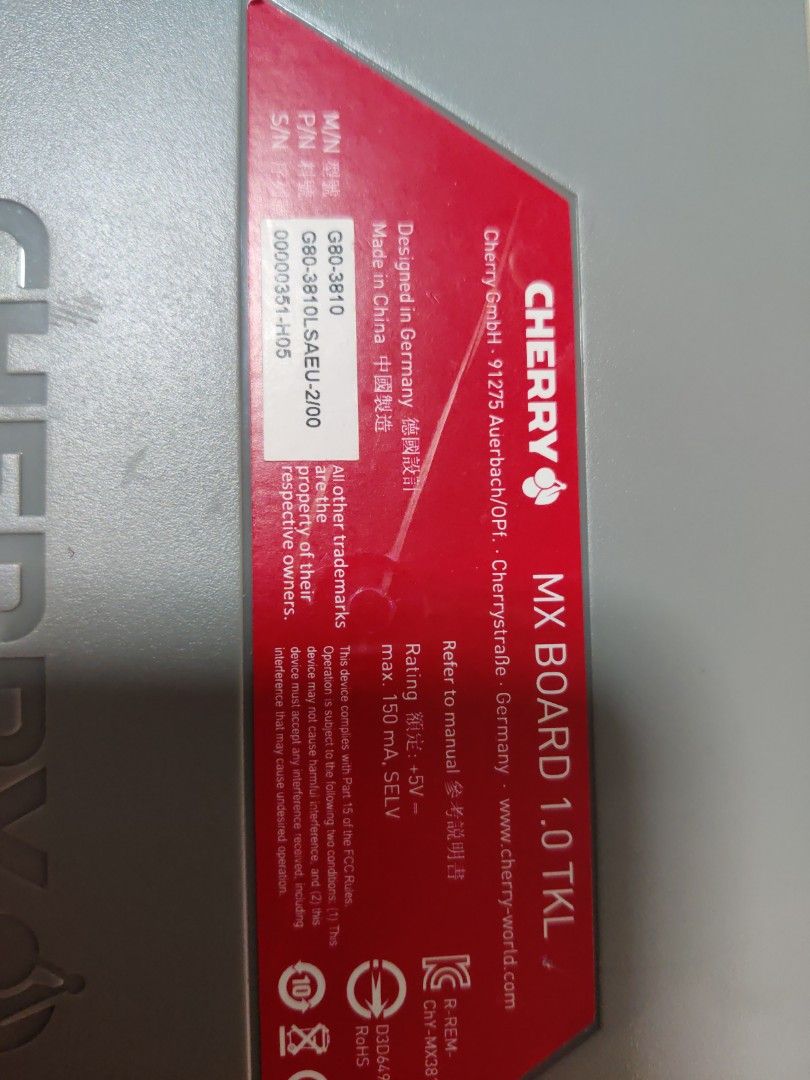 Cherry MX Board 1.0 TKL Mechanical Keyboard447715056288409600
