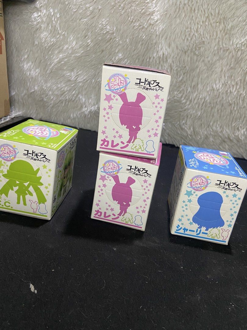 Code Geass R2 - Banpresto Deformania Vol. 1 Chibi Figures (Category: Figurines & Statues) located in Binan City. Submitted by retroz_collections (Listing ID 1436605076, Image 3). Description: COMPLETE TRIO (3 Figures)Characters: C.C., Kallen Kozuki, Shirley Fenette Plus 1 Kallen (Bunny version).