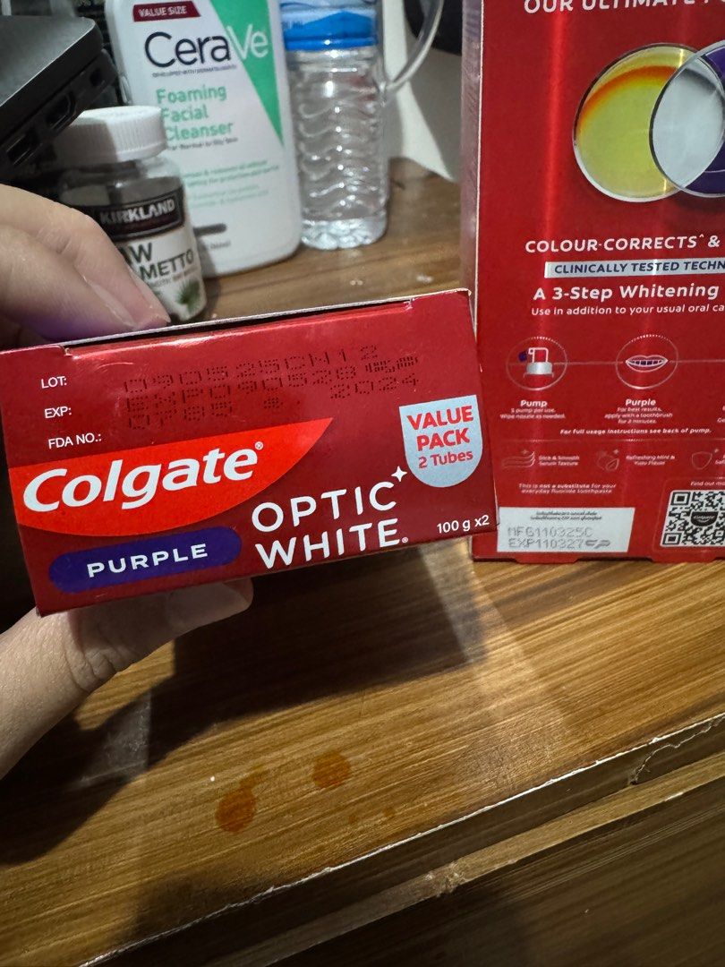 Colgate Optic White Purple Serum (Category: Oral Care) located in Cavite. Submitted by jaybee28 (Listing ID 1436584667, Image 3). Description: Colgate Optic White Purple Serum (Teeth Whitening Booster) 40ml Colgate Optic White Purple Toothpaste 2 pieces 100g.