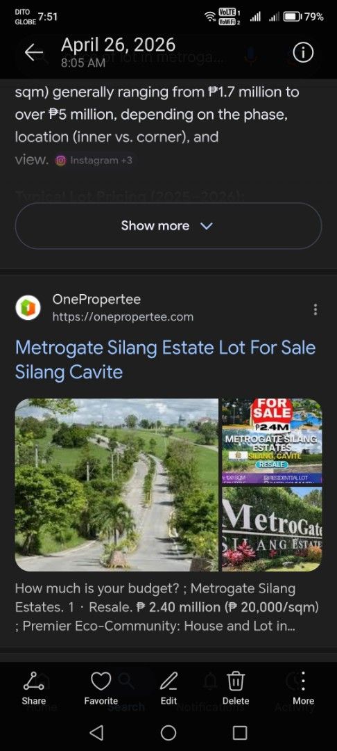 Corner Lot at Phase 3, Blk 338, Lot 35 (Category: Lot) located in Carmona. Submitted by marfejoy (Listing ID 1436492796, Image 1). Description: The corner lot with 188 sq. m. facing the Manila Bay and sunrise in the morning. It is near club house and recreation facilities to include covered basketball court, tennis court driving range, big swimming pools for adults and children, golf coarse, etc. FEU Silang branch is inside the subdivision. Other
