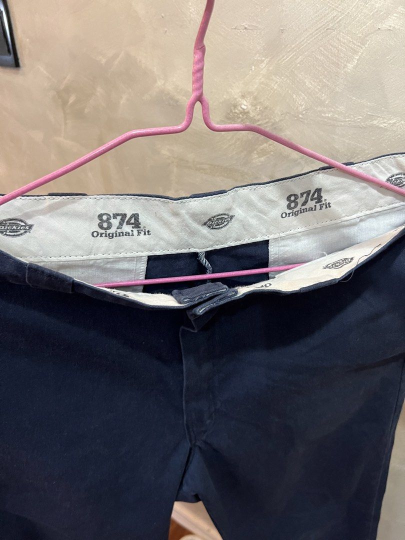 Dickies 874 Original Fit Navy Blue Pants (Category: Trousers) located in Cabanatuan. Submitted by doelly1221 (Listing ID 1436556478, Image 3). Description: - Dickies 874 Original Fit pants - Color: Navy Blue - Size: 34 - Classic straight leg - Button and zipper closure - Dickies logo on back pocket.