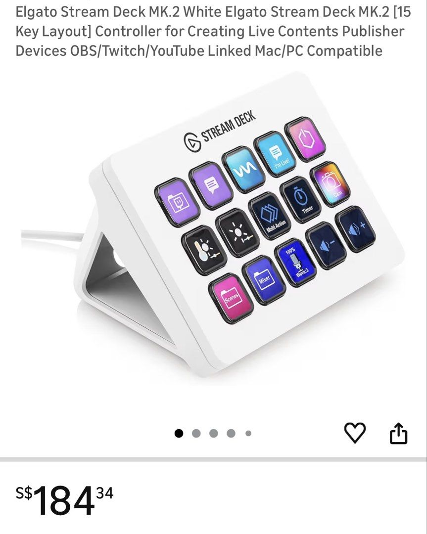 Elgato Stream Deck MK.2 White447569834573178880