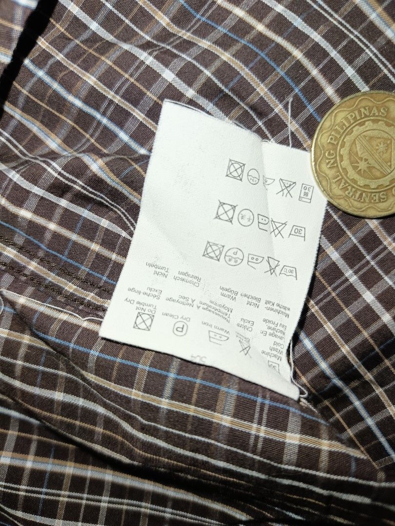 Esprit Plaid Long Sleeve Shirt (Category: Longsleeves) located in Manila. Submitted by jaymarkmcacuyong (Listing ID 1436596654, Image 3). Description: - Esprit long sleeve shirt - Plaid pattern - Button-down front - Chest pocket - Collar - 100% cotton - Size: L - Color: Brown and white.