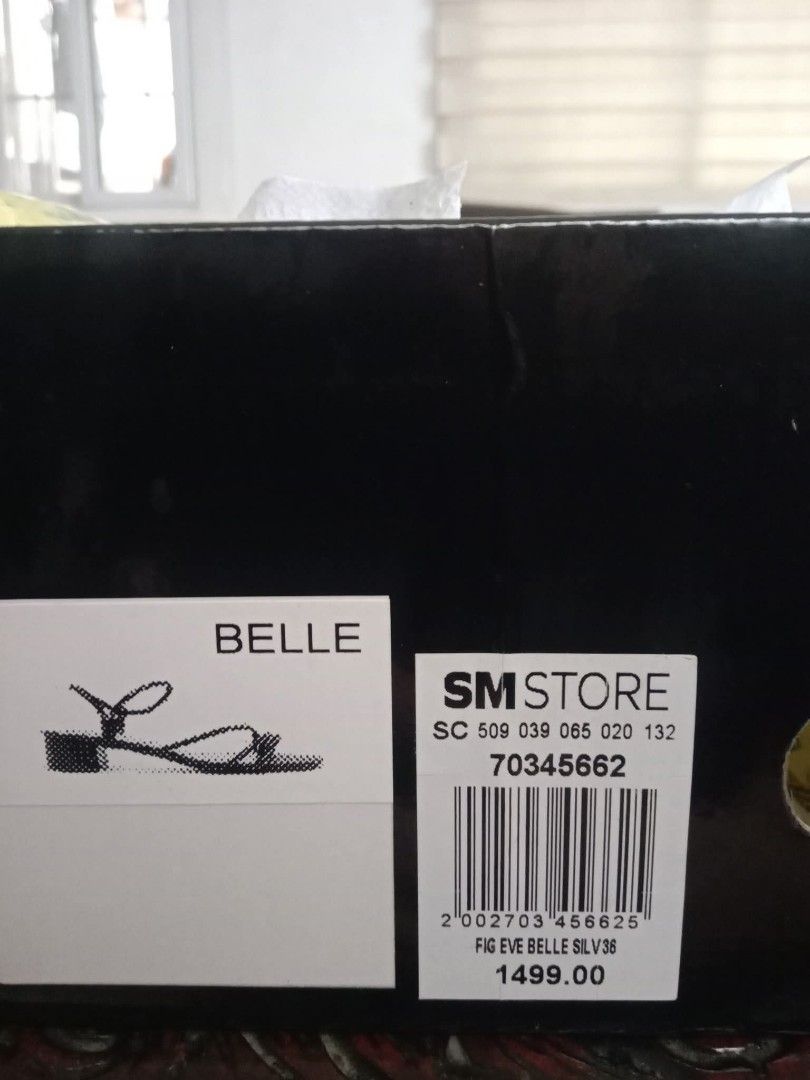 Figlia Belle Heel Sandals - Silver (Category: Heels) located in Manila. Submitted by dionayap (Listing ID 1436642975, Image 2). Description: Figlia Belle Heel Sandals in silver. Features a strap design with embellishments. The sandals have a low heel. The original price is ₱1,499. The item is new and comes with the original box. For sale po ‼️ • Size 36 • Used once, hindi pa buong araw nagamit • Selling price - 900 - Figlia Belle heel sandals in 