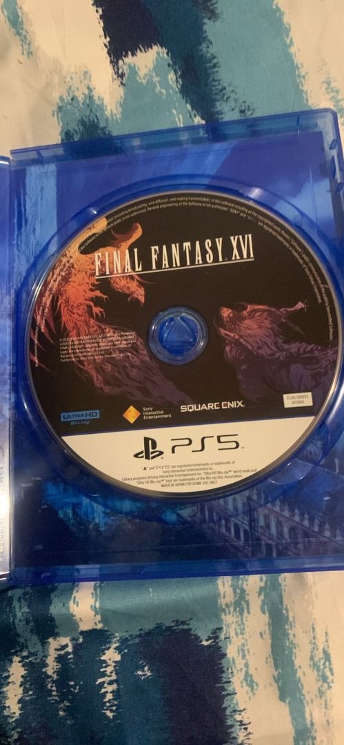 Final Fantasy XVI (Category: PlayStation) located in Caloocan City. Submitted by chantutero (Listing ID 1436495715, Image 2). Description: PS5 Final Fantasy XVI, only used once. In very good condition. Disc has no scratches at all. .
