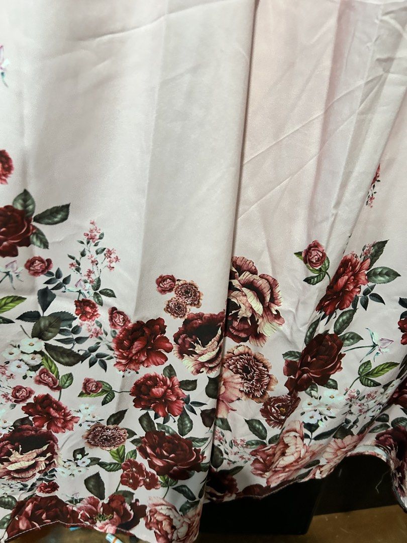 Floral Print Maxi Dress (Category: Dresses) located in Baliuag. Submitted by bernanatividad (Listing ID 1436529586, Image 2). Description: - Floral maxi dress - Light pink color - Floral accents on sleeves and hem - Round neckline - Flowing, maxi silhouette - Perfect for special occasions and everyday wear Large to XL.