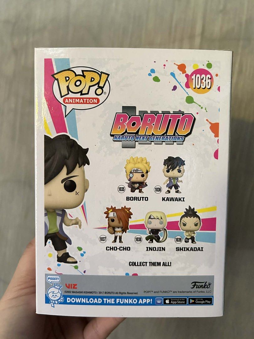 Funko Pop! Animation Boruto Kawaki #1036 (Category: Designer & Blind Box Toys) located in Manila. Submitted by bet_thel (Listing ID 1436492241, Image 3). Description: - Funko Pop! Animation figure of Kawaki from Boruto: Naruto Next Generations. - Number 1036 in the collection. - Brand new, in original packaging. - Box features Kawaki on the front and back, with other characters on the back. .