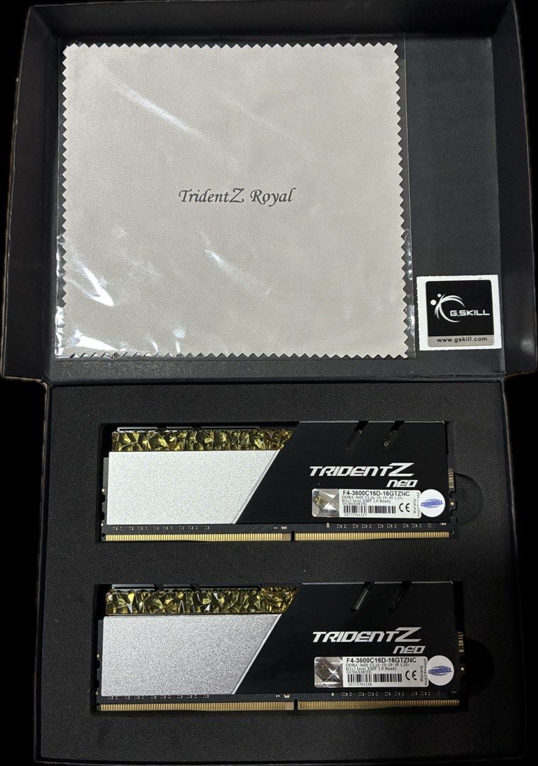 g.skill Trident Z Royal 16GB (2x8GB) DDR4 RAM (Category: Computer Parts) located in Singapore. Submitted by pcbro.sg (Listing ID 1436635901, Image 1). Description: Full box set (last box available). .