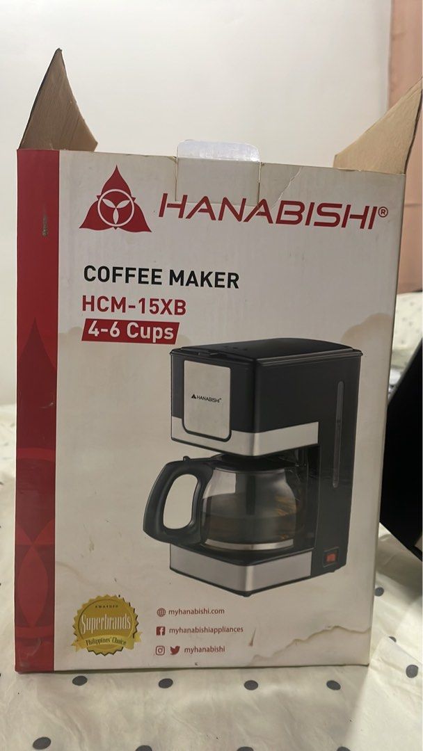 Hanabishi Coffee Maker (Category: Other Kitchenware & Tableware) located in Manila. Submitted by anttann (Listing ID 1436649010, Image 2). Description: Hanabishi Coffee Maker ORIG PRICE : 1,090 SELLING PRICE : 500.