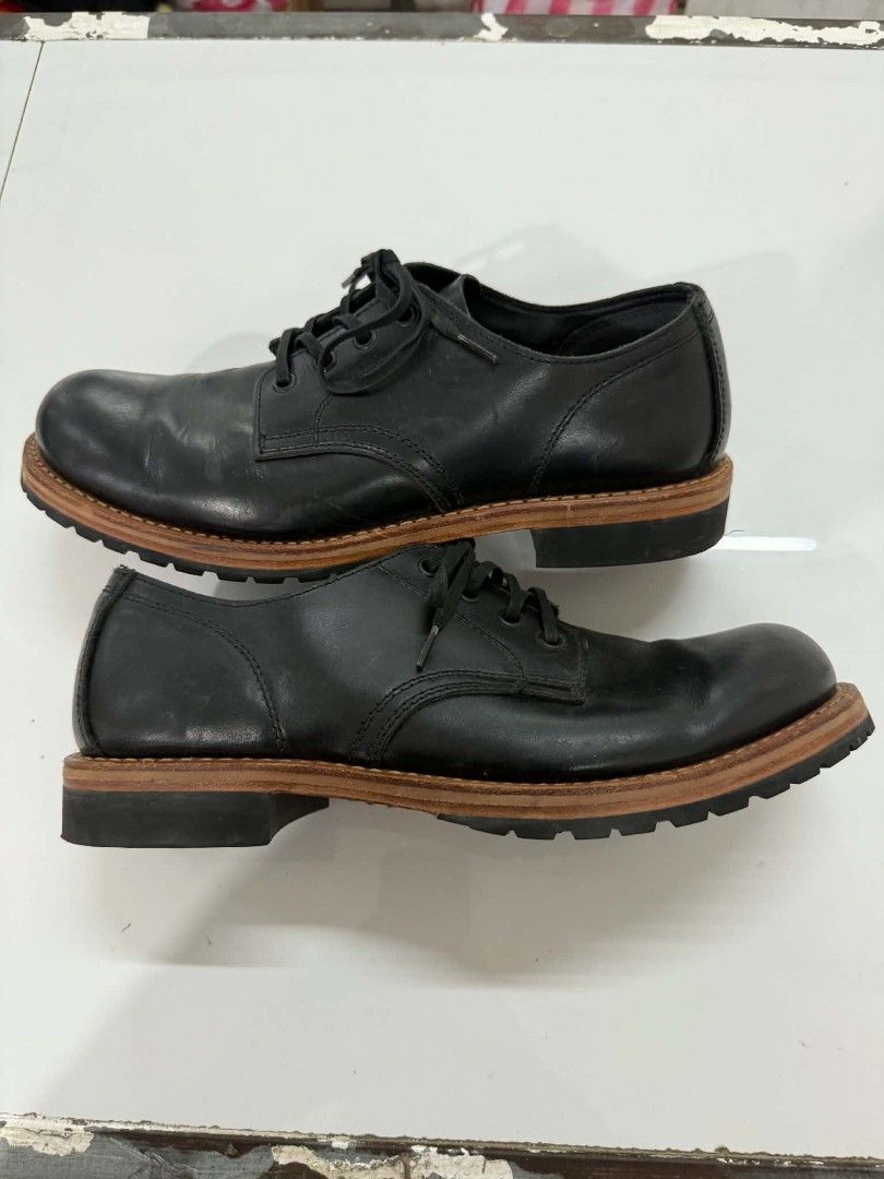 Hawkins Black Leather Shoes (Category: Casual Shoes) located in Bacolod City. Submitted by aprild. (Listing ID 1436568017, Image 2). Description: - Hawkins black leather shoes - Lace-up style - Sturdy brown sole - Leather insole - Size: US 10 / UK 9 / EUR 44 - Made in Myanmar - Well-constructed and durable.