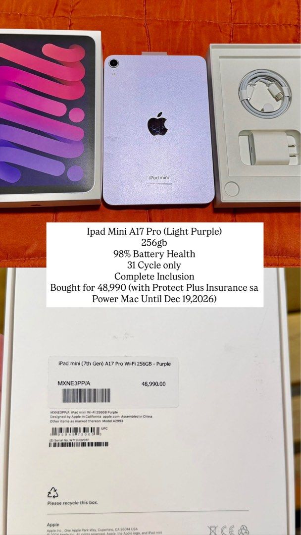 Ipad mini A17 pro (Category: iPad) located in Manila. Submitted by bagsoverload (Listing ID 1436542304, Image 3). Description: .