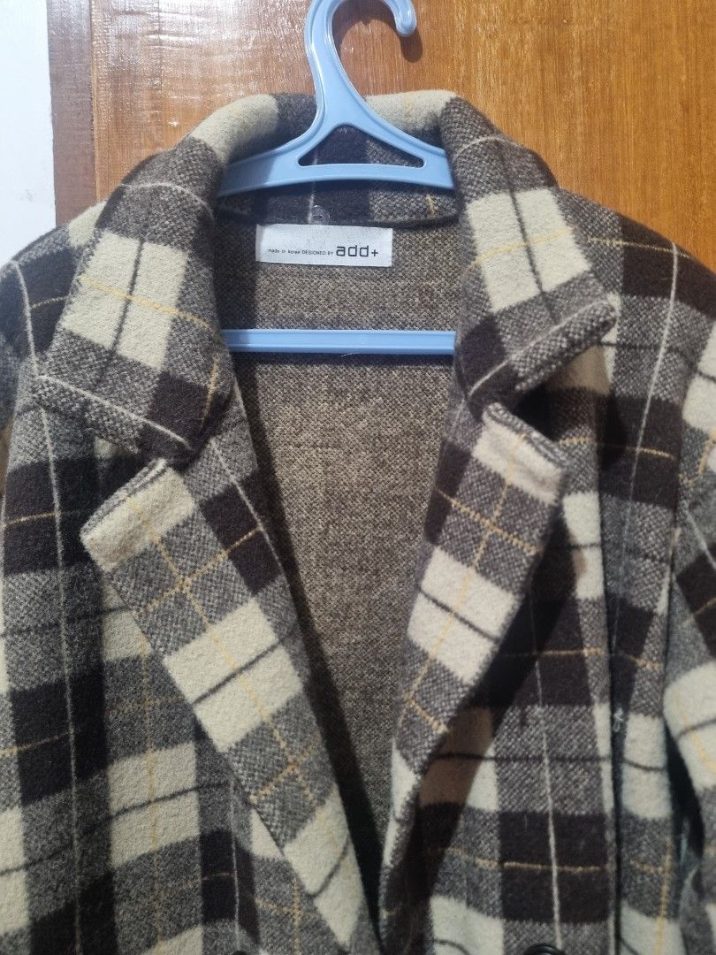 Korean Tartan Blazer Jacket (Brown Cotton) (Category: Coats, Jackets and Outerwear) located in Subic. Submitted by ph_drift (Listing ID 1436574132, Image 2). Description: Pamigay Decluttering Sale - Bought in korea (as seen in tag) - Worn once only - Fresh from laundry (ready to wear) -best fits L-XL.