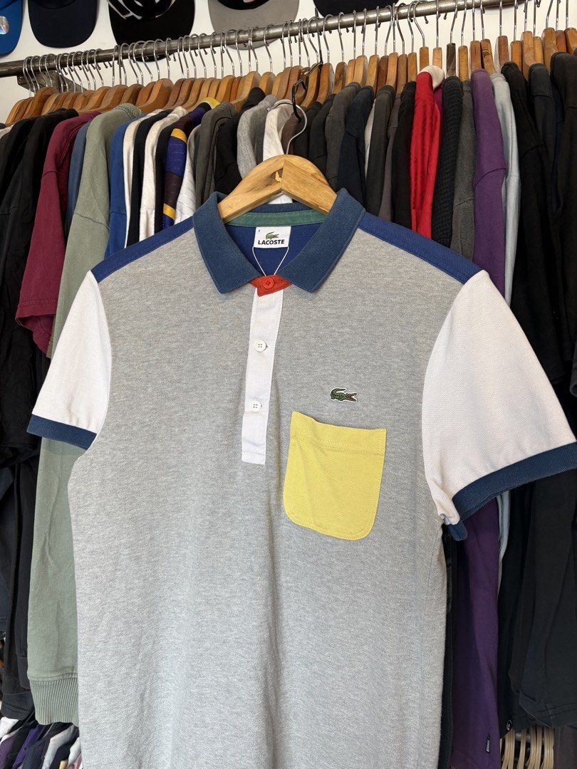 Lacoste w/ pocket polo-short multi color (Category: Tshirts & Polo Shirts ) located in General Santos City (Dadiangas). Submitted by scrtshp (Listing ID 1436503810, Image 2). Description: 19.5x27-28 (Long back) size 4 on tag (Medium frame) Very minimal collar line fade.
