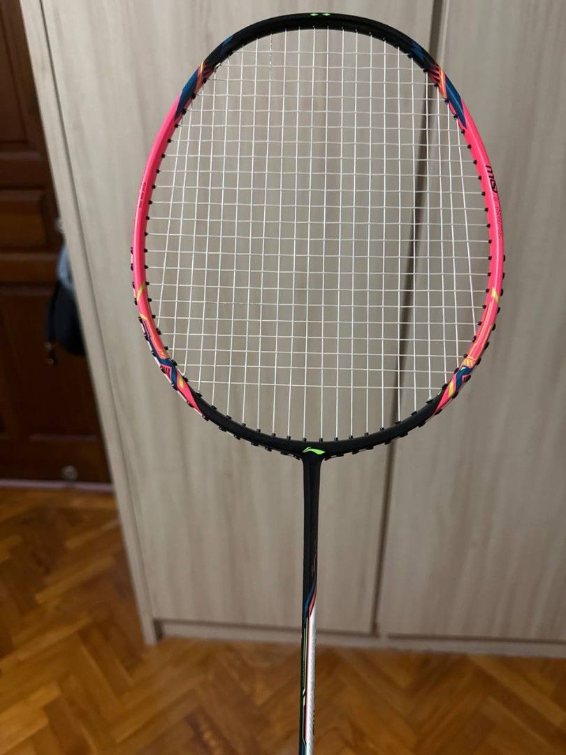 Halbertec motor (Category: Racket & Ball Sports) located in Singapore. Submitted by leowongkx123 (Listing ID 1436613613, Image 2). Description: - Li-Ning Halbertec motor badminton racket - Striking pink and black color scheme - Designed for intermediate to advanced players - 5ug5.