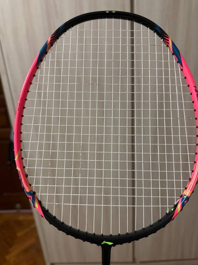 Halbertec motor (Category: Racket & Ball Sports) located in Singapore. Submitted by leowongkx123 (Listing ID 1436613613, Image 3). Description: - Li-Ning Halbertec motor badminton racket - Striking pink and black color scheme - Designed for intermediate to advanced players - 5ug5.